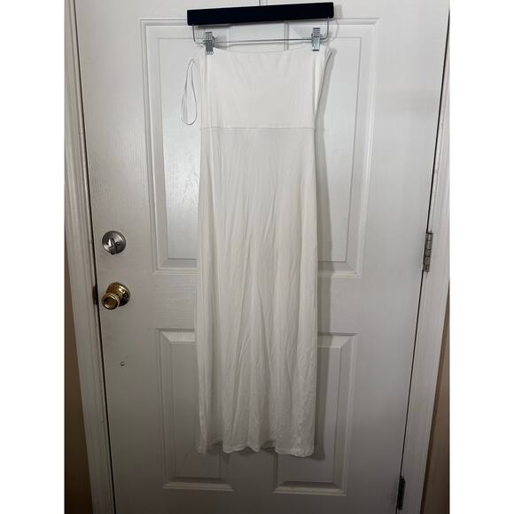 L Space Strapless Cutout Kierra Midi Dress Leg Slit White Women's Size Large NWT - Picture 6 of 6